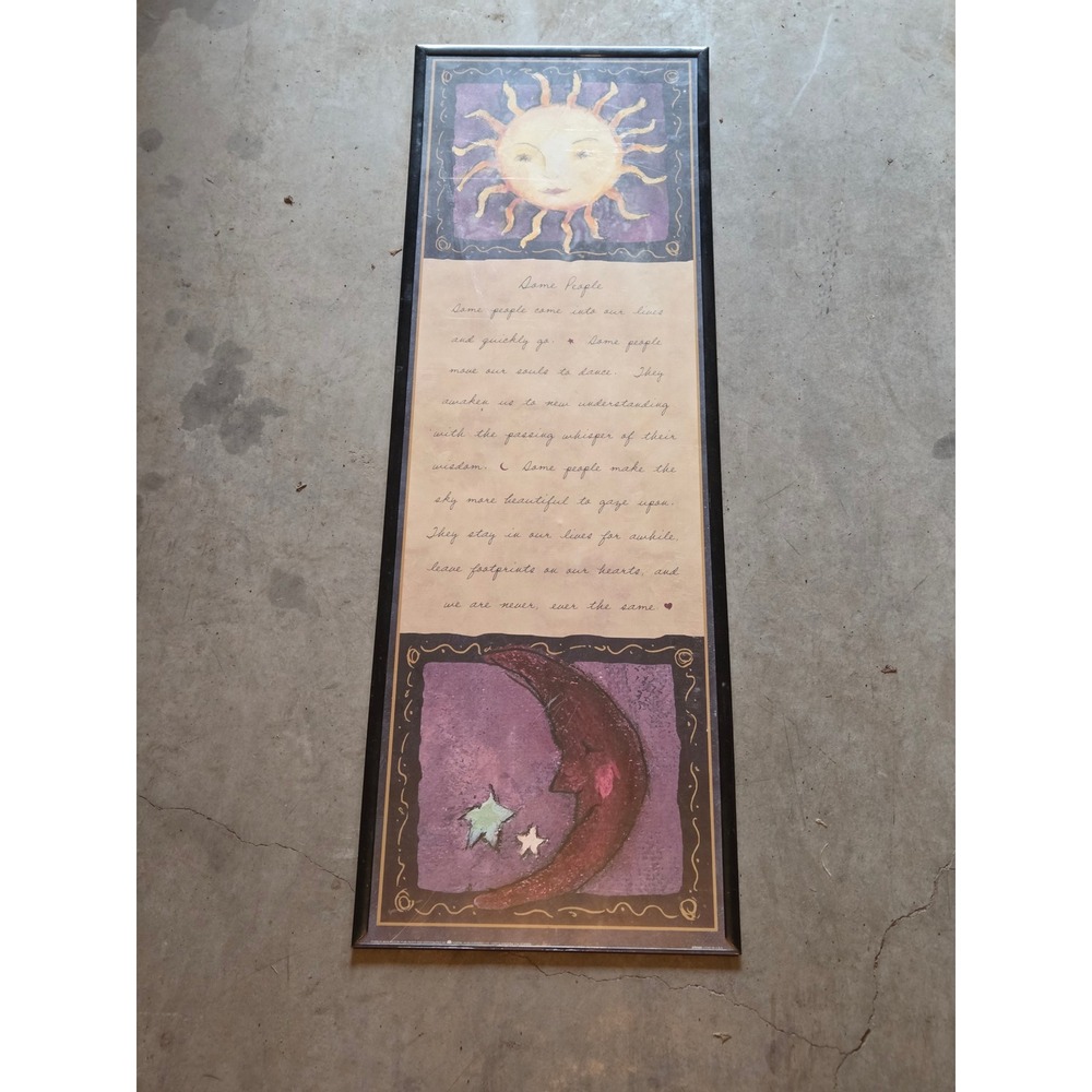 Vintage 1995 Flavia Weedn Some People Celestial Sun Moon Framed Art Print 36x12